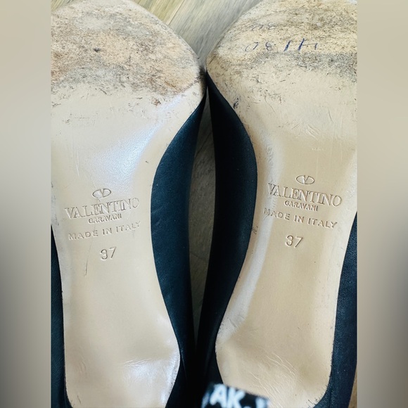 Valentino Garavani Rockstud Leather Black Pointed Toe Stiletto Heel Pumps 37 - Picture 9 of 15